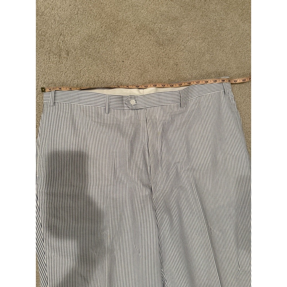 Jos A Bank Classic‎ Seersucker Blue White Pinstriped Cotton Suit 2 Pc Men's 46L - Picture 14 of 16